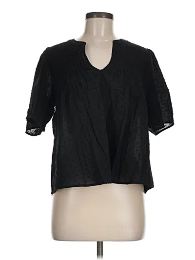 Pre-owned Old Navy Short Sleeve Blouse In Black