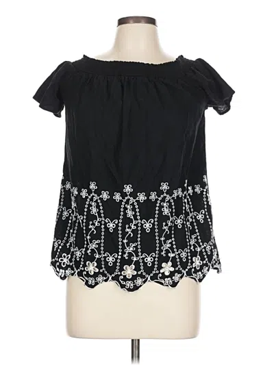 Pre-owned Old Navy Short Sleeve Blouse In Black