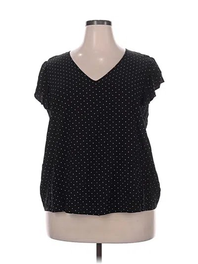 Pre-owned Old Navy Short Sleeve Blouse In Black