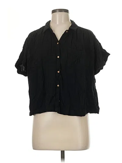 Pre-owned Old Navy Short Sleeve Blouse In Black