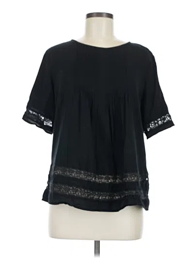 Pre-owned Old Navy Short Sleeve Blouse In Black