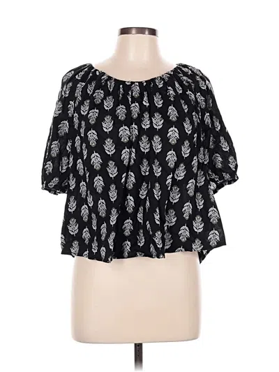 Pre-owned Old Navy Short Sleeve Blouse In Black