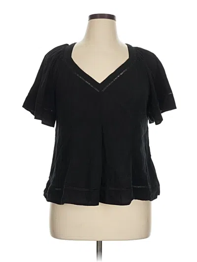 Pre-owned Old Navy Short Sleeve Blouse In Black