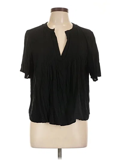 Pre-owned Old Navy Short Sleeve Blouse In Black