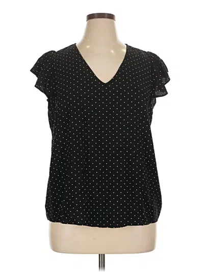 Pre-owned Old Navy Short Sleeve Blouse In Black