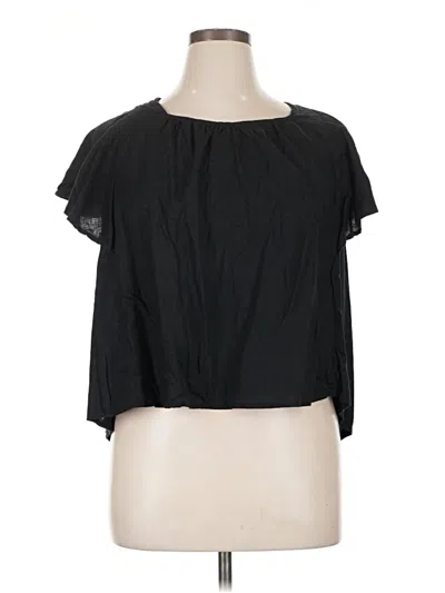 Pre-owned Old Navy Short Sleeve Blouse In Black