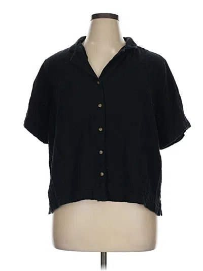Pre-owned Old Navy Short Sleeve Blouse In Black