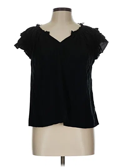 Pre-owned Old Navy Short Sleeve Blouse In Black