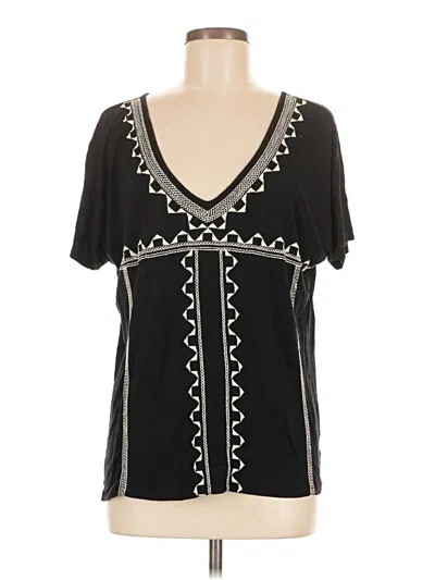 Pre-owned Old Navy Short Sleeve Blouse In Black