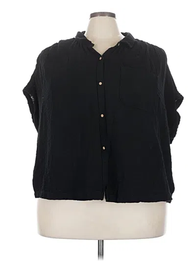Pre-owned Old Navy Short Sleeve Blouse In Black