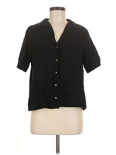 Pre-owned Old Navy Short Sleeve Blouse In Black