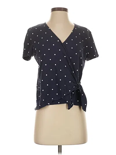 Pre-owned Old Navy Short Sleeve Blouse In Black