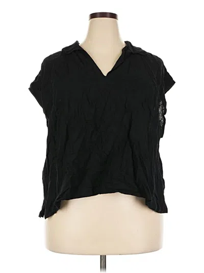 Pre-owned Old Navy Short Sleeve Blouse In Black
