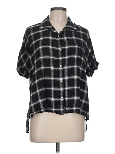 Pre-owned Old Navy Short Sleeve Blouse In Black