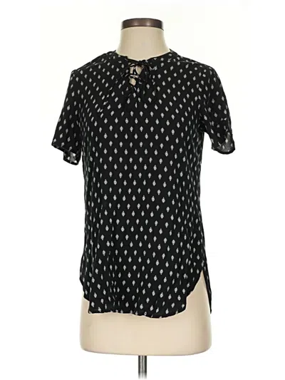 Pre-owned Old Navy Short Sleeve Blouse In Black