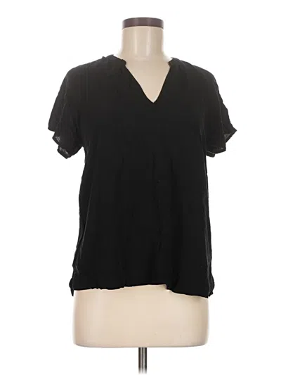 Pre-owned Old Navy Short Sleeve Blouse In Black