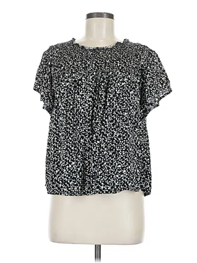 Pre-owned Old Navy Short Sleeve Blouse In Black