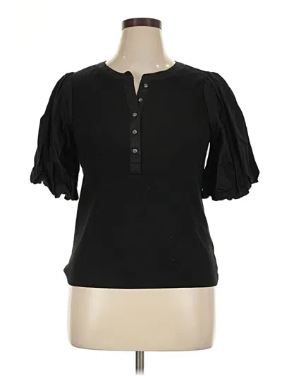 Pre-owned Old Navy Short Sleeve Blouse In Black