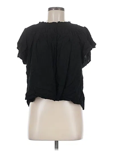 Pre-owned Old Navy Short Sleeve Blouse In Black