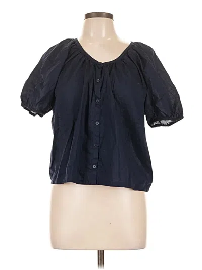 Pre-owned Old Navy Short Sleeve Blouse In Black