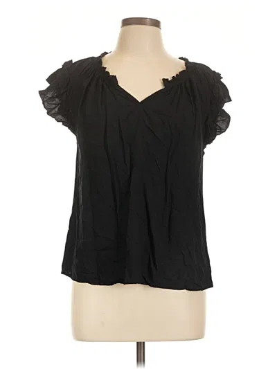 Pre-owned Old Navy Short Sleeve Blouse In Black