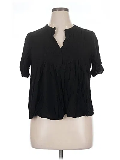 Pre-owned Old Navy Short Sleeve Blouse In Black