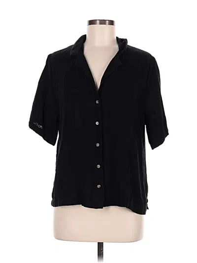 Pre-owned Old Navy Short Sleeve Blouse In Black