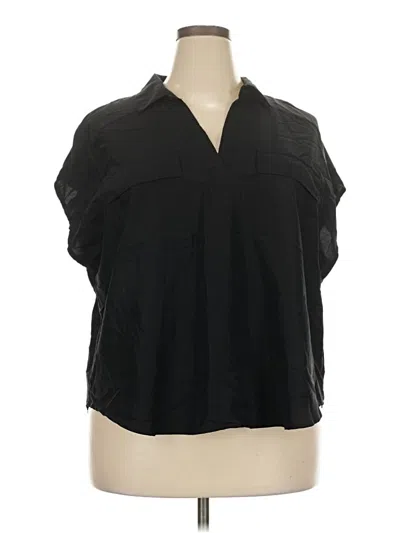 Pre-owned Old Navy Short Sleeve Blouse In Black