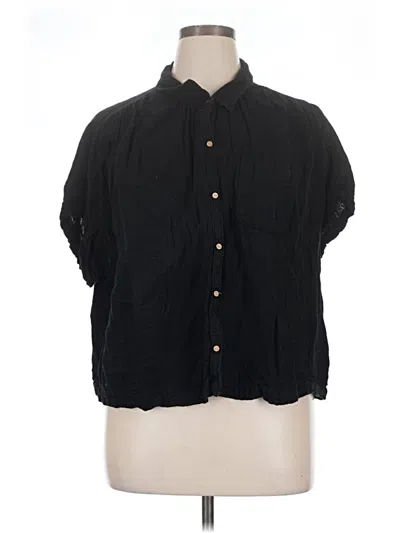 Pre-owned Old Navy Short Sleeve Blouse In Black