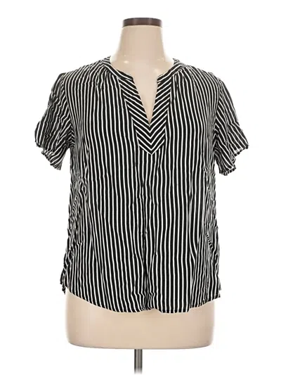 Pre-owned Old Navy Short Sleeve Blouse In Black