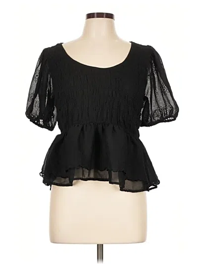 Pre-owned Old Navy Short Sleeve Blouse In Black