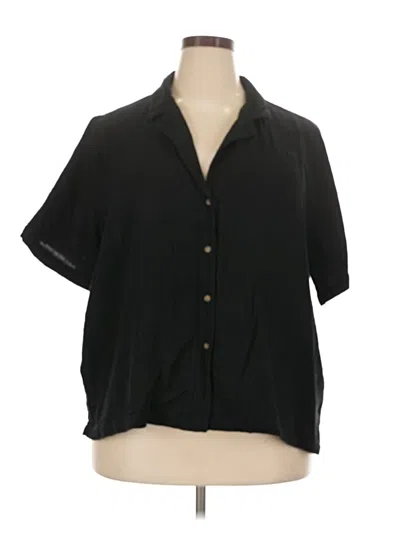 Pre-owned Old Navy Short Sleeve Blouse In Black