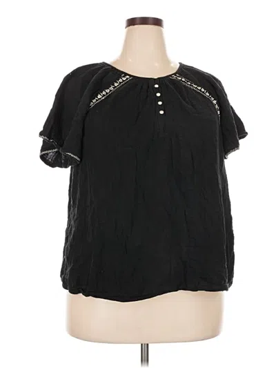 Pre-owned Old Navy Short Sleeve Blouse In Black