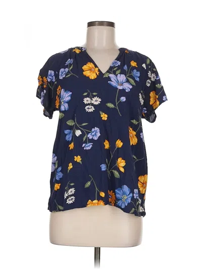 Pre-owned Old Navy Short Sleeve Blouse In Blue