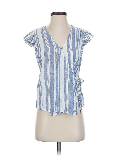 Pre-owned Old Navy Short Sleeve Blouse In Blue