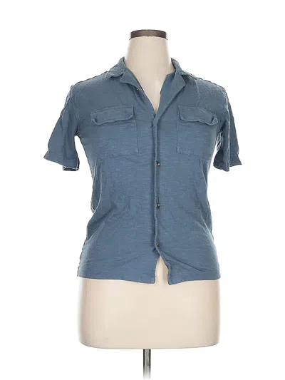 Pre-owned Old Navy Short Sleeve Blouse In Blue