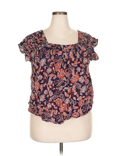 Pre-owned Old Navy Short Sleeve Blouse In Blue