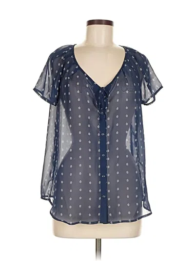 Pre-owned Old Navy Short Sleeve Blouse In Blue