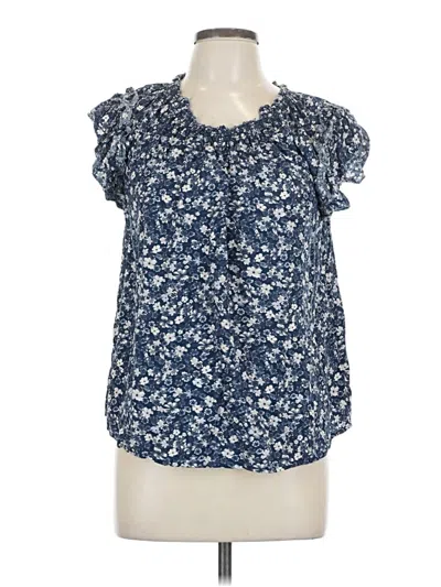 Pre-owned Old Navy Short Sleeve Blouse In Blue