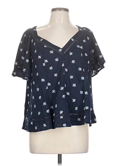Pre-owned Old Navy Short Sleeve Blouse In Blue