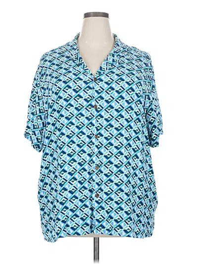 Pre-owned Old Navy Short Sleeve Blouse In Blue