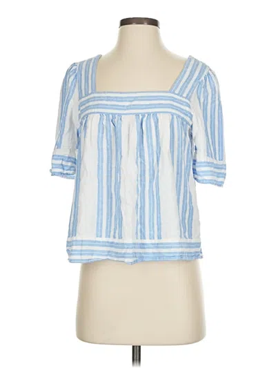 Pre-owned Old Navy Short Sleeve Blouse In Blue