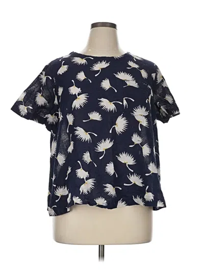 Pre-owned Old Navy Short Sleeve Blouse In Blue