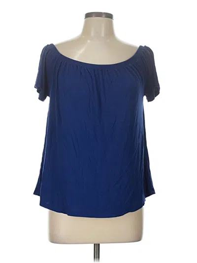 Pre-owned Old Navy Short Sleeve Blouse In Blue