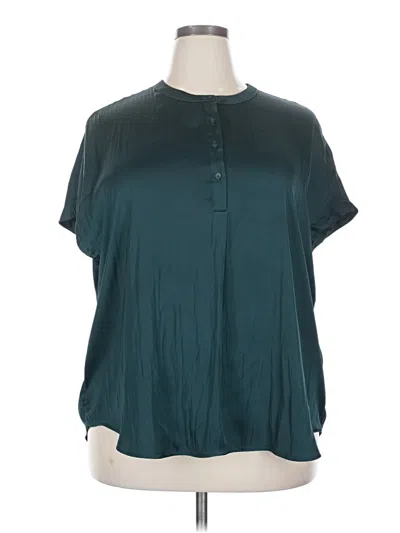Pre-owned Old Navy Short Sleeve Blouse In Blue