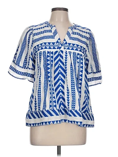 Pre-owned Old Navy Short Sleeve Blouse In Blue