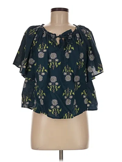 Pre-owned Old Navy Short Sleeve Blouse In Blue