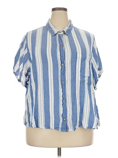 Pre-owned Old Navy Short Sleeve Blouse In Blue