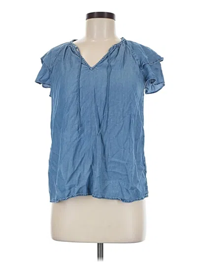 Pre-owned Old Navy Short Sleeve Blouse In Blue