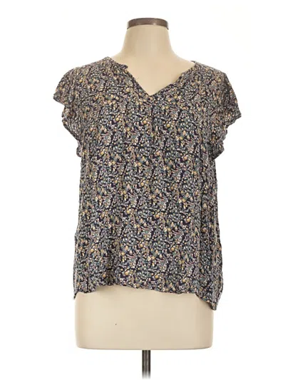 Pre-owned Old Navy Short Sleeve Blouse In Blue